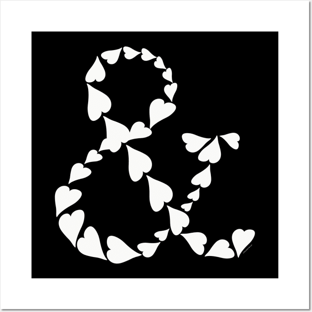 Love And Hearts Ampersand Symbol Sign White Wall Art by DoubleBrush